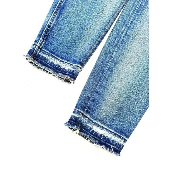 Madewell Medium Wash 9" High Rise Skinny Jeans w/ Frayed Hemline Sz 26 EUC - Picture 2 of 11